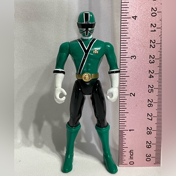 Bandai MMPR Power Rangers Samurai Green Ranger 4.25" Action Figure guc - Picture 3 of 5